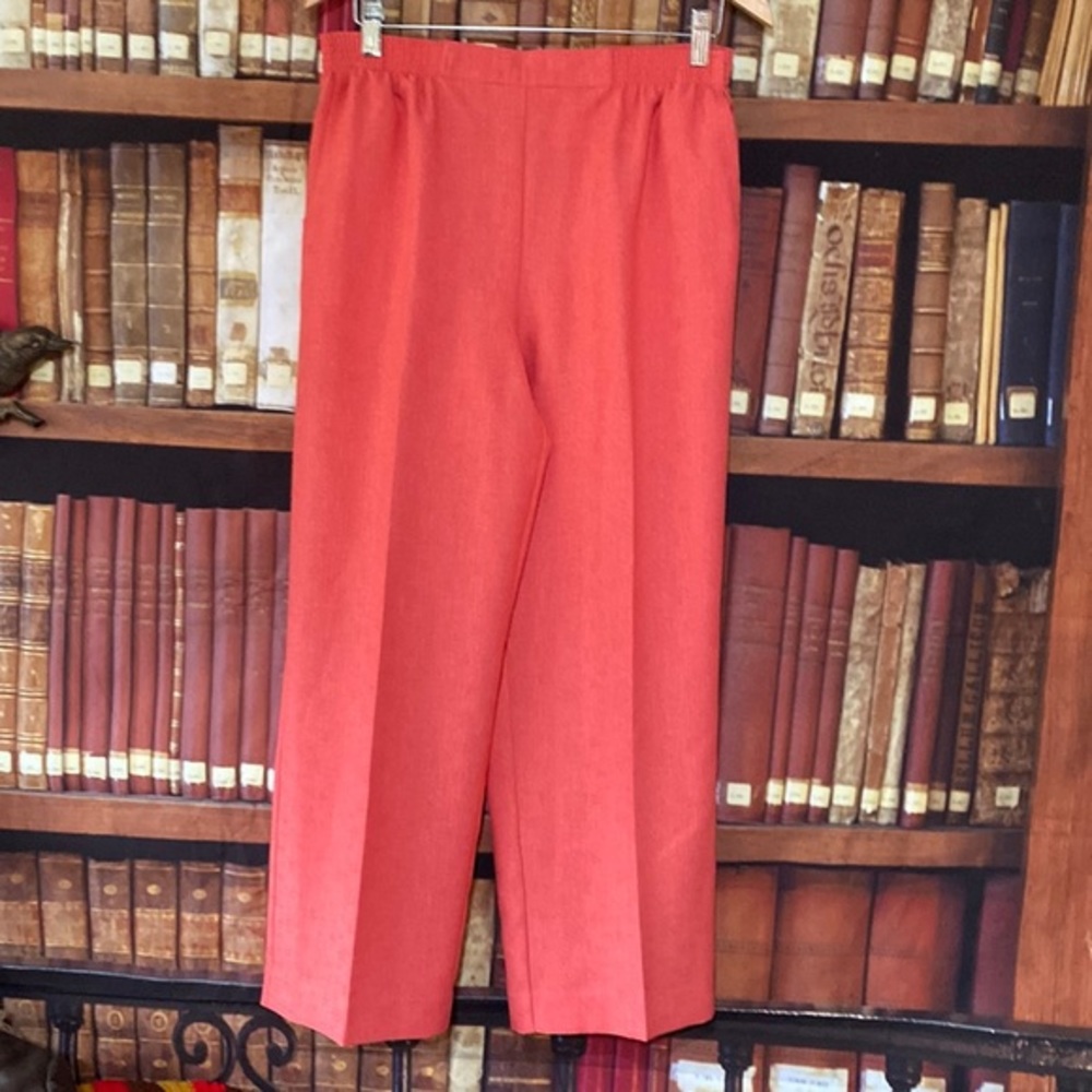 Alfred Dunner 14P Petite Coral Pull On Pants Straight Leg Elastic Waist